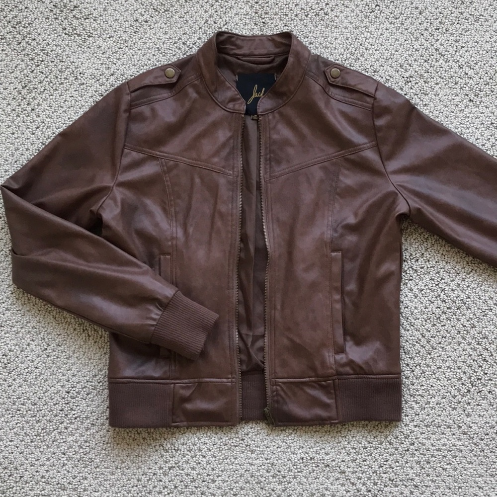 “Biker-style’ Jacket Faux Leather